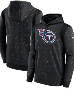 Men's Tennessee Titans 2021 Charcoal Crucial Catch Therma Pullover Hoodie