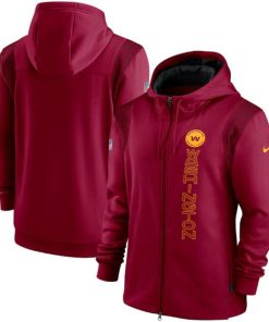 Men's Washington Football Team 2021 Burgundy Sideline Team Performance Full-Zip Hoodie