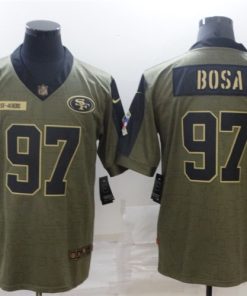 Nike 49ers 97 Nick Bosa Olive 2021 Salute To Service Limited Jersey