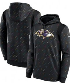 Nike Baltimore Ravens 2021 Charcoal Crucial Catch Therma Pullover Hoodie