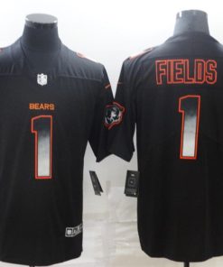 Nike Bears 1 Justin Field Black Smoke Vapor Limited Men Jersey