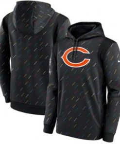 Nike Chicago Bears 2021 Charcoal Crucial Catch Therma Pullover Hoodie