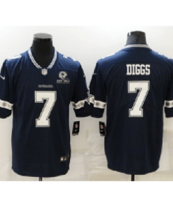 Nike Cowboys 7 Trevon Diggs Navy With Est 1960 Patch Limited Men Jersey