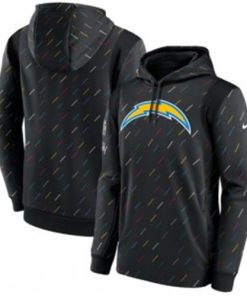 Nike Los Angeles Chargers 2021 Charcoal Crucial Catch Therma Pullover Hoodie