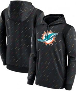 Nike Miami Dolphins 2021 Charcoal Crucial Catch Therma Pullover Hoodie