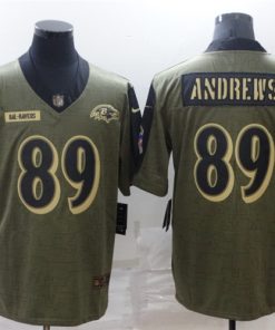 Nike Ravens 89 Mark Andrews 2021 Olive Camo Salute To Service Limited Men Jersey