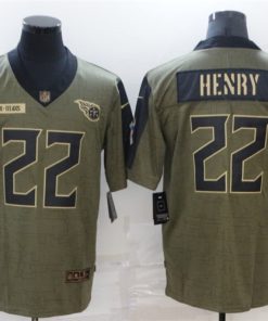 Nike Titans 22 Derrick Henry Olive 2021 Salute To Service Limited Jersey