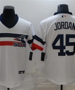 White Sox 45 Jordan White Nike Throwback Cool Base Jersey