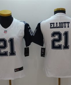 Women's Dallas Cowboys #21 Ezekiel Elliott Navy White Vapor Untouchable Limited Stitched NFL Jersey
