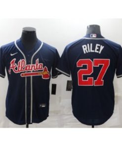 MLB Braves 27 Riley Blue Nike Cool Base Men Jersey