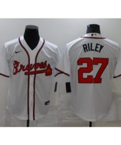 MLB Braves 27 Riley White Nike Cool Base Men Jersey