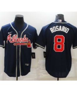 MLB Braves 8 Rosario Navy Nike Cool Base Men Jersey