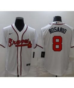 MLB Braves 8 Rosario White Nike Cool Base Men Jersey