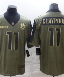 Men's Pittsburgh Steelers #11 Chase Claypool 2021 Olive Salute To Service Limited Stitched Jersey