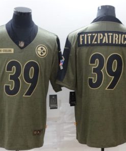 Men's Pittsburgh Steelers #39 Minkah Fitzpatrick 2021 Olive Salute To Service Limited Stitched Jersey