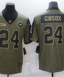 Men's Washington Football Team #24 Antonio Gibson 2021 Olive Salute To Service Limited Stitched Jersey