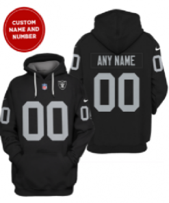 NFL Raiders Custom Black 2021 Stitched New Hoodie