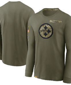 Pittsburgh Steelers Nike Salute To Service Sideline Legend Performance Long Sleeve T-Shirt Olive