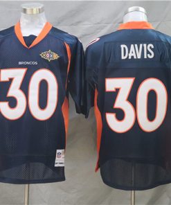 Broncos 30 Terrell Davis Navy M&N Throwback Jersey