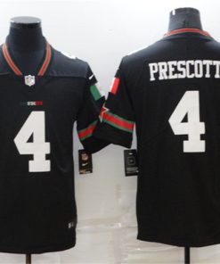 Men's Dallas Cowboys #4 Dak Prescott Black Mexico Stitched Jersey