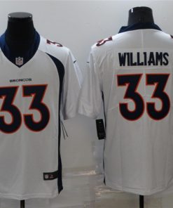 Men's Denver Broncos #33 Javonte Williams White Vapor Untouchable Limited Stitched Jersey