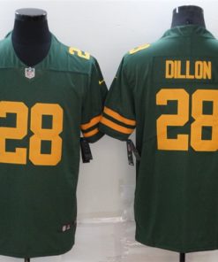 Men’s Green Bay Packers 28 A.J. Dillon 2021 Green Legend Stitched Discount Jersey