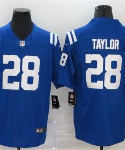 Men's Indianapolis Colts #28 Jonathan Taylor Blue Stitched Jersey