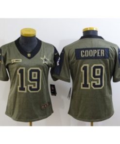 Nike Cowboys 19 Amari Cooper 2021 Olive Salute To Service Limited Women Jersey
