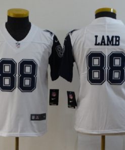 Youth Dallas Cowboys #88 CeeDee Lamb White Color Rush Stitched Jersey