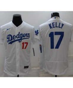 MLB Dodgers 17 Joe Kelly White Nike Flexbase Men Jersey