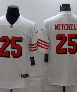 Men's San Francisco 49ers #25 Eli Mitchell White Color Rush Limited Stitched Jersey