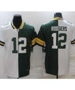 Nike Packers 12 Aaron Rodgers Green White Split Vapor Limited Men Jersey