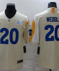 Men's #20 Eric Weddle Jersey Los Angeles Rams Limited Bone Stitched Jersey