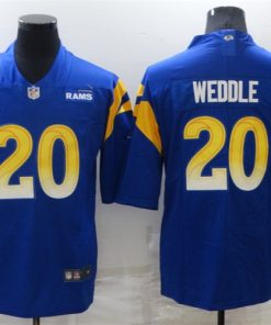 Men's #20 Eric Weddle Jersey Los Angeles Rams Limited Royal Stitched Jersey