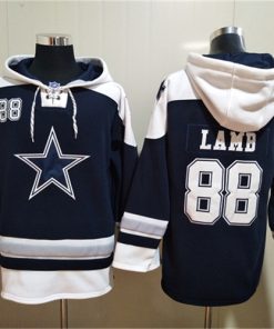 Men's Dallas Cowboys #88 CeeDee Lamb Navy Ageless Must-Have Lace-Up Pullover Hoodie