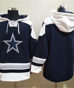 Men's Dallas Cowboys Blank Navy Ageless Must-Have Lace-Up Pullover Hoodie