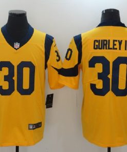 Men's Los Angeles Rams #30 Todd Gurley II Yellow Vapor Untouchable Limited Stitched NFL Jersey
