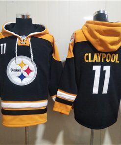 Men's Pittsburgh Steelers #11 Chase Claypool Black Ageless Must-Have Lace-Up Pullover Hoodie