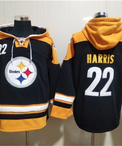 Men's Pittsburgh Steelers #22 Najee Harris Black Ageless Must-Have Lace-Up Pullover Hoodie