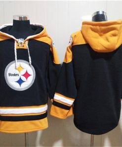 Men's Pittsburgh Steelers Bank Black Ageless Must-Have Lace-Up Pullover Hoodie