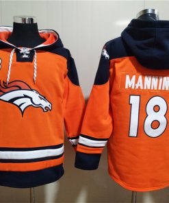 NFL Men's Nike Denver Broncos #18 Peyton Manning Stitched Orange Hoodie