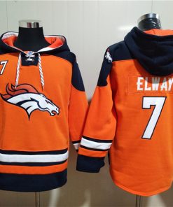NFL Men's Nike Denver Broncos #7 John Elway Stitched Orange Hoodie