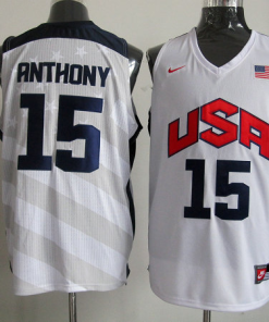 Nike 2012 Olympics Team USA 15 Carmelo Anthony White Stitched NBA Jersey