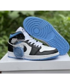 Nike Air Jordan 1 Mid Blue Black Shoes