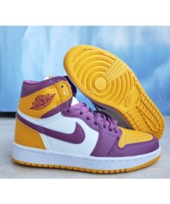 Nike Air jordan 1 Purple White Gold Shoes