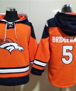 Nike Broncos 5 Teddy Bridgewater Orange Hoodie