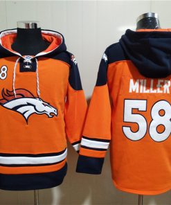 Nike Broncos 58 Von Miller Orange hoodie sweatshirt