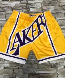 Lakers Yellow Big Face With Pocket Swingman Shorts
