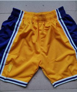 Lakers Yellow Mitchell Ness Mesh Swingman Shorts