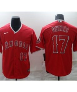 MLB Angels 17 Shohei Ohtani Red Nike Cool Base Men Jersey